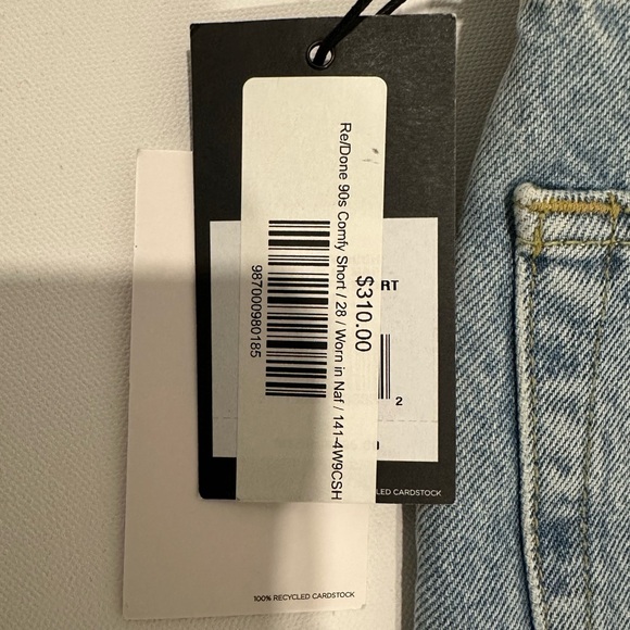 NWT Re/Done Denim 90s Comfy Short - Picture 9 of 9